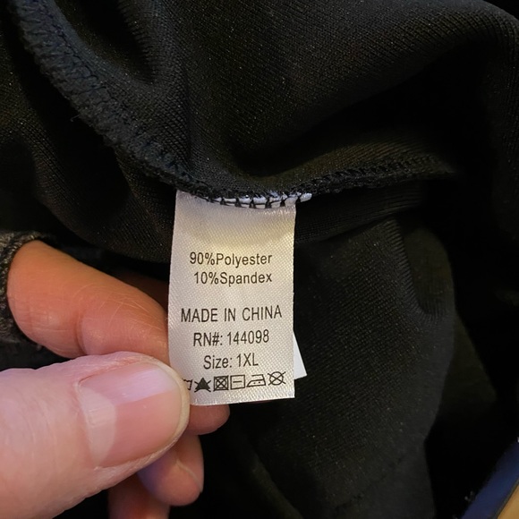 NWT SOLID BLACK SCUBA CARGO PANTS WIDE LEG size 1X - Picture 5 of 15